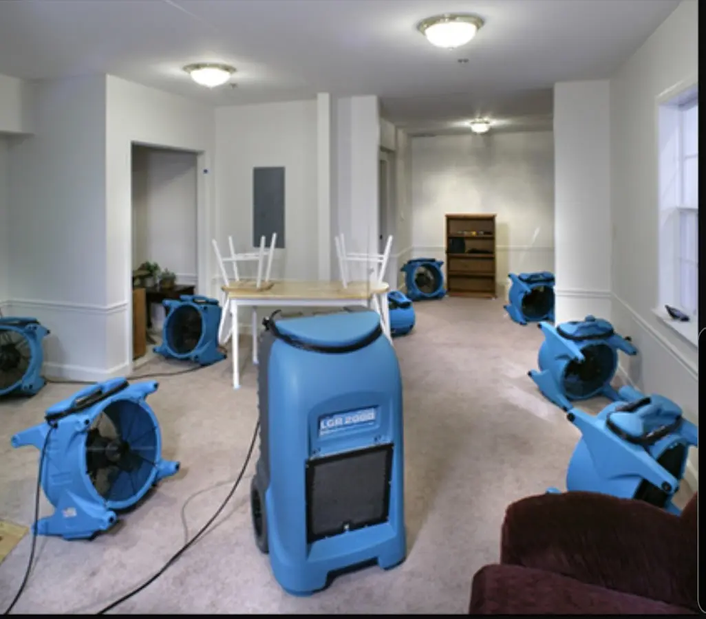 Air movers and dehumidifier setup for Water Extraction & Removal in Ridge Wood Heights